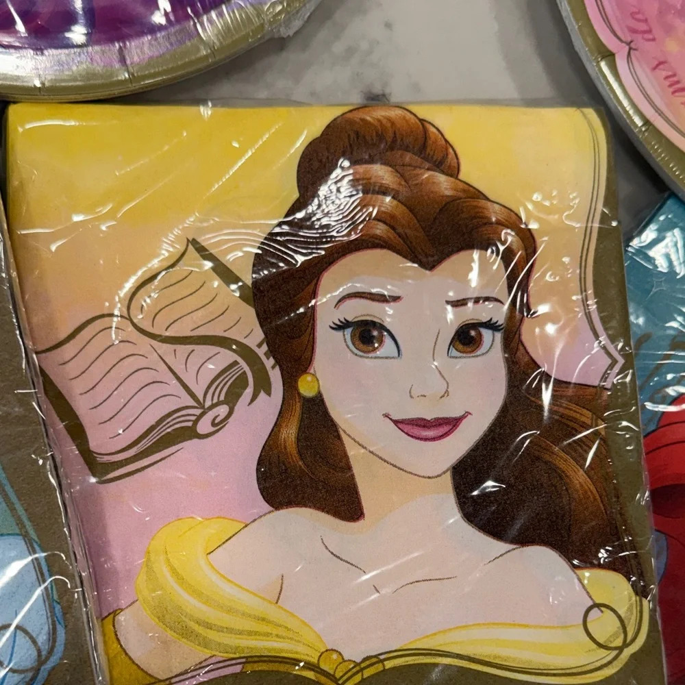 Disney Princess Party Supplies Set - Pink, Purple, Blue